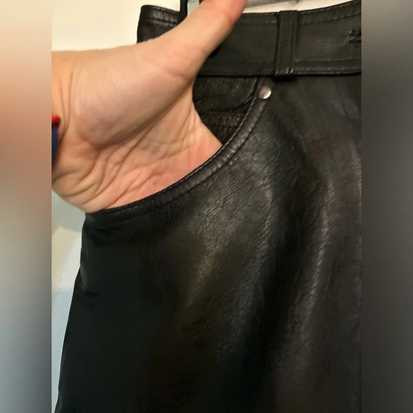 Wilsons Leather Black Faux Leather Straight Leg Trousers - Picture 2 of 11